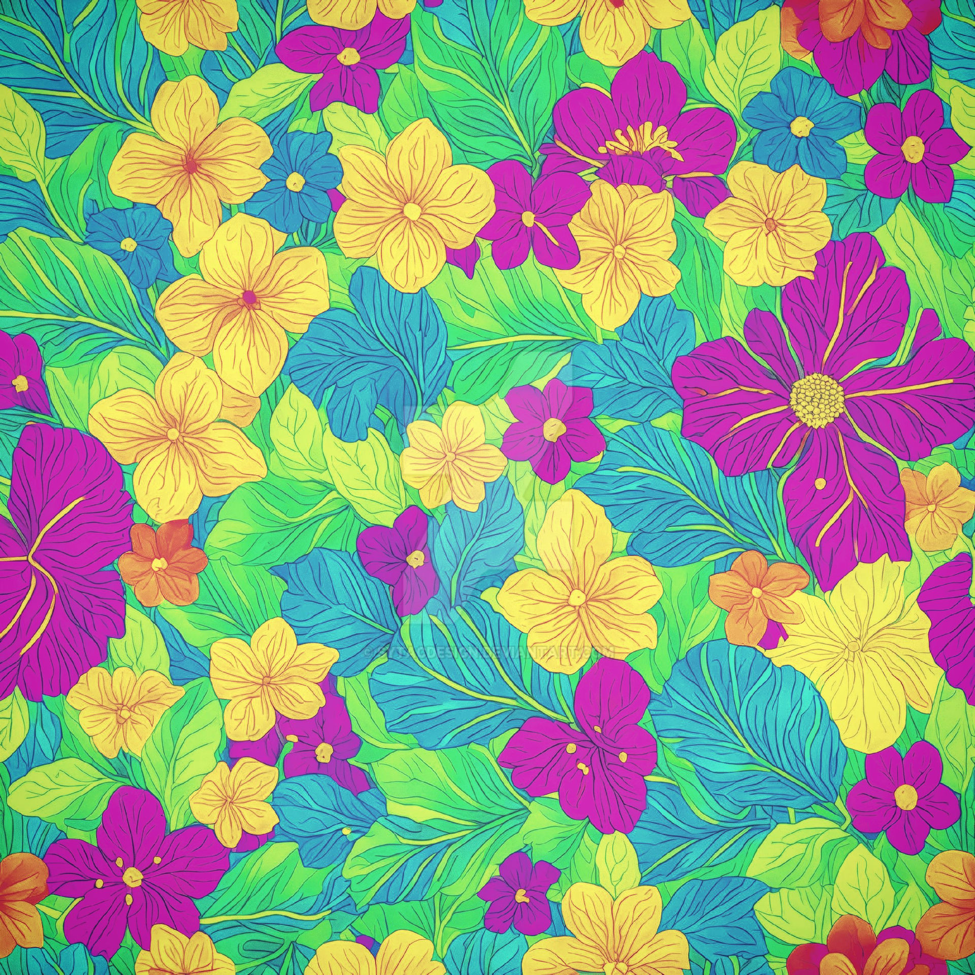 Floral Textile Flower pattern Summer Seamless Flow by sytacdesign