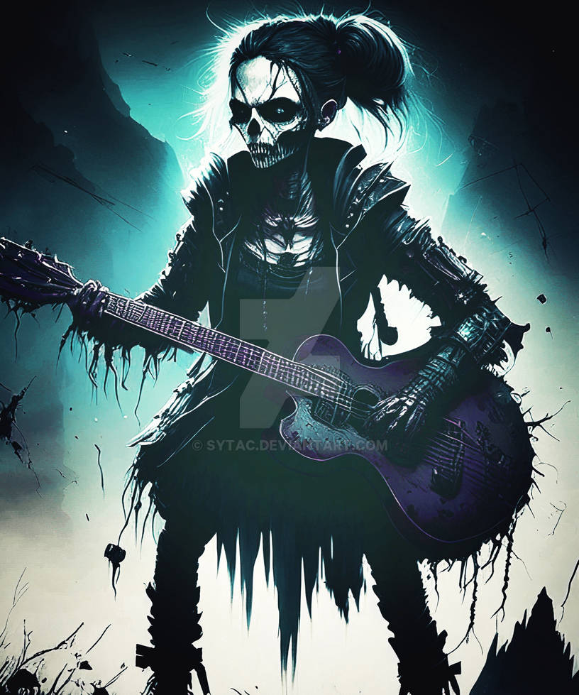 Undead Zombie Rapper Skeleton Scary undead Zombie musician Horror Women by sytac on DeviantArt