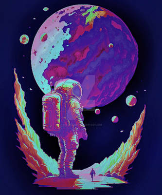 Astronaut cosmic Spacesuit illustration Planets Sp