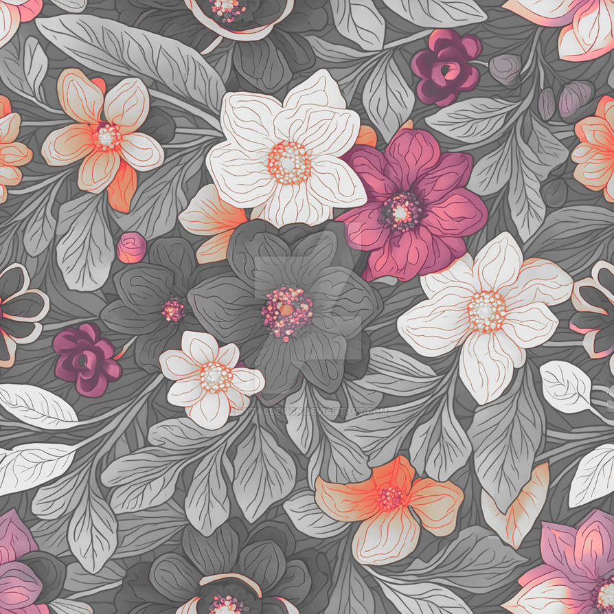 Pattern Flower Large-scale Flowers Seamless floral by sytacdesign on ...