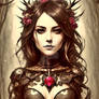 woman Roses Dark captivating Gothic Bones Woman Sk