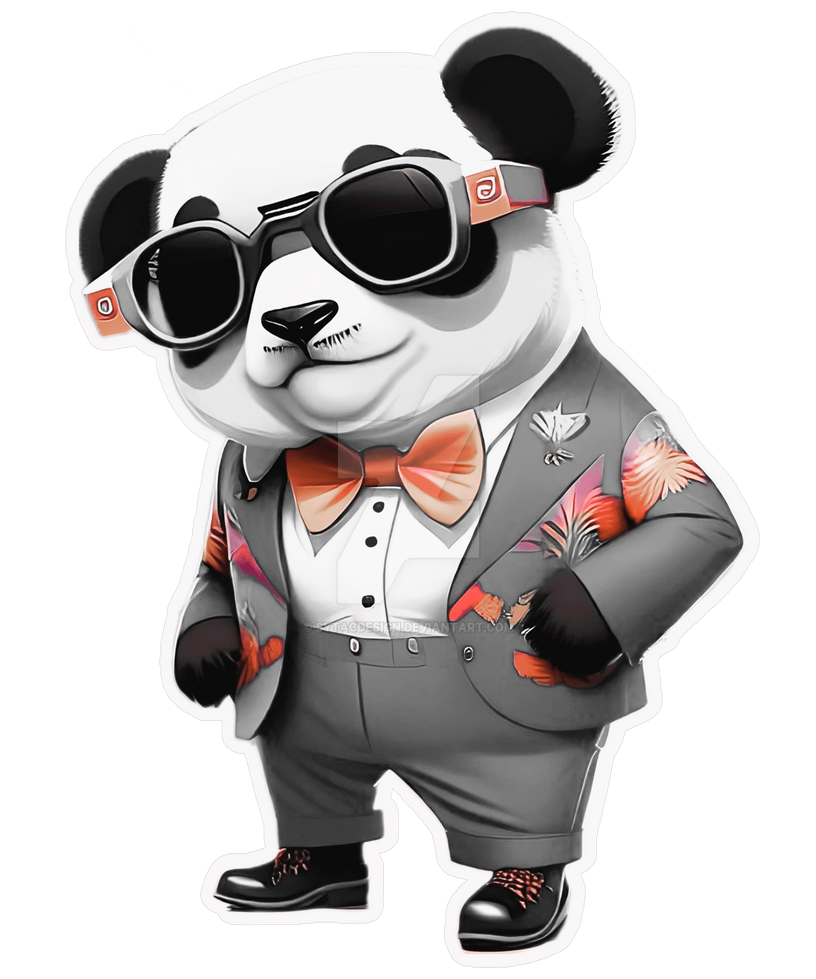 Fragile Rapping Panda Suit Panda Trendy Bowtie Illustration Suit Cool Sunglas by sytacdesign on ...