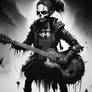 Zombie Women Spooky Scary Horror Skeleton Rockstar