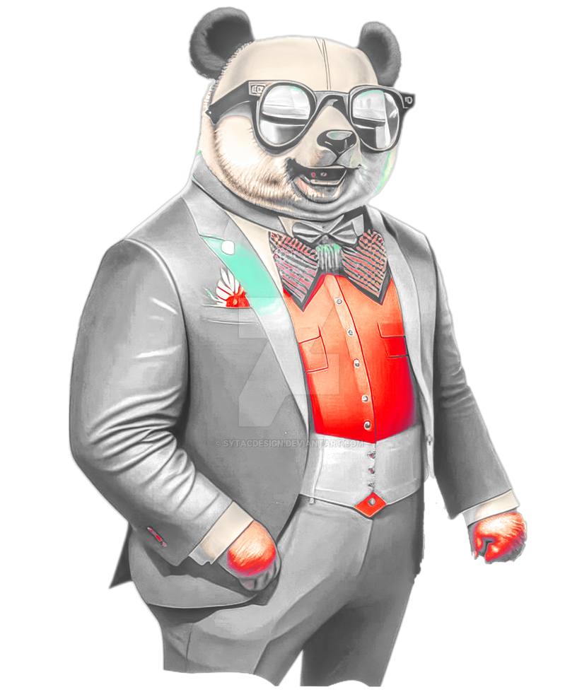 Fragile Rapping Panda Suit Sunglasses Attention-grabbing Suit Panda Bowtie Co by sytacdesign on ...