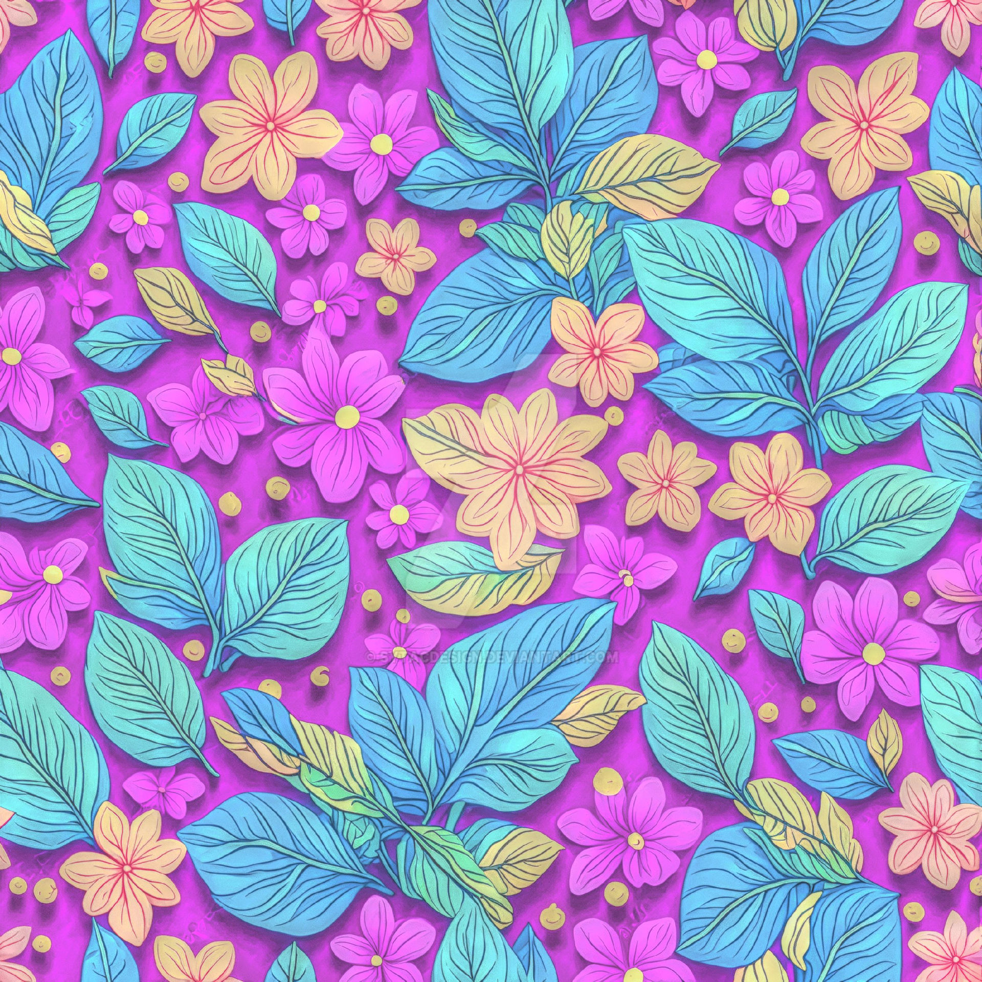 Seamless Pattern Flower Flowers Infinite Flower Su by sytacdesign on ...