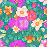 Print Floral Seamless Summer Flowers Floral Large-