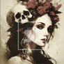 Dark Gothic Portrait Skulls Apocalyptic Woman Rose