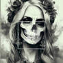 Symbolism Eerie Skulls Dark Bone Roses Woman Gothi