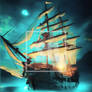 Pirate Ocean Ship Rigging And Sea Masts Pirateship