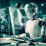 Intelligence Android Robot Artificial Office Lapto