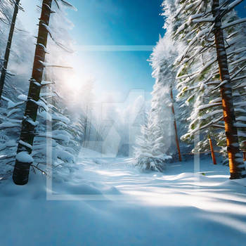 Morning Tree Winter Forest Mountain Landscape Snow