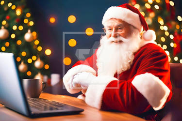 Computer Funny Laptop Claus Xmas Santa Christmas C