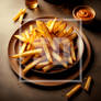 Dark Potato Food Fries Background Fries French Sna