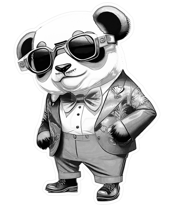 Fragile Rapping Panda Suit Fashionable Panda Suit Graphic Panda Design Bowtie by sytacdesign on ...