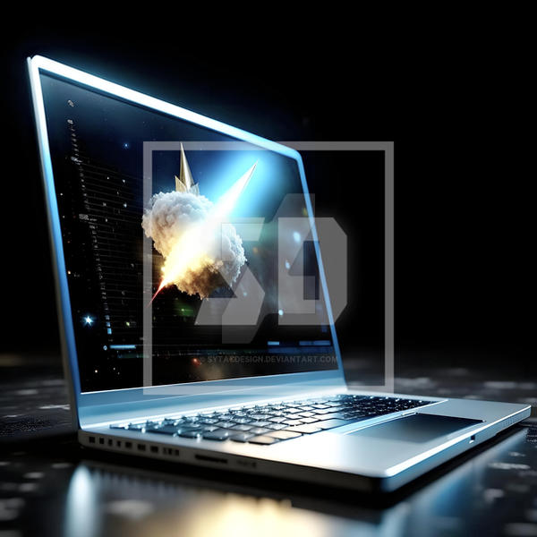 Laptop Business Notebook Background Rocket Compute by sytacdesign on ...