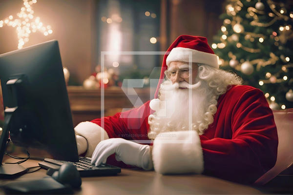 Christmas Present Computer Claus Laptop Xmas Santa by sytacdesign on ...