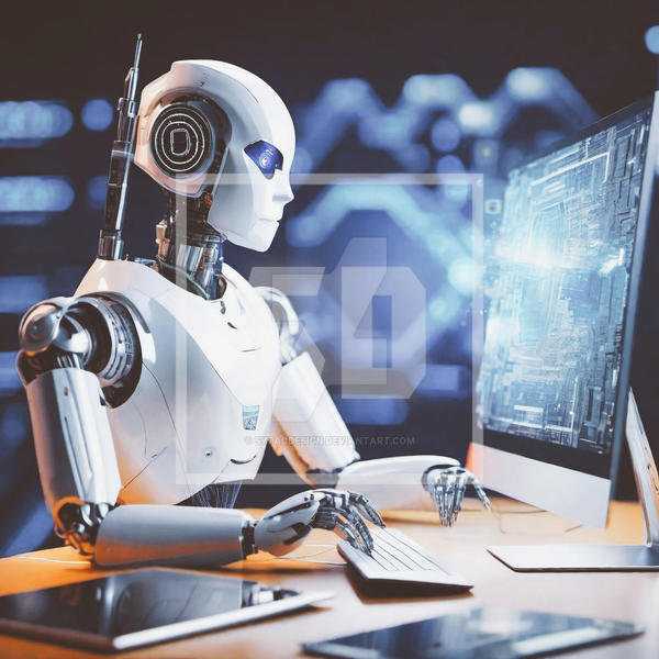 Android Computer Robots Robot Android Office Laptop Computer Telemarketing by sytacdesign on ...