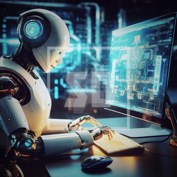 Android Computer Robots Robot Artificial Computer Android Laptop Office In by sytacdesign on ...