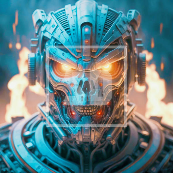 Metal Red Future Cyborg Science Machine Head Robot by sytacdesign on ...