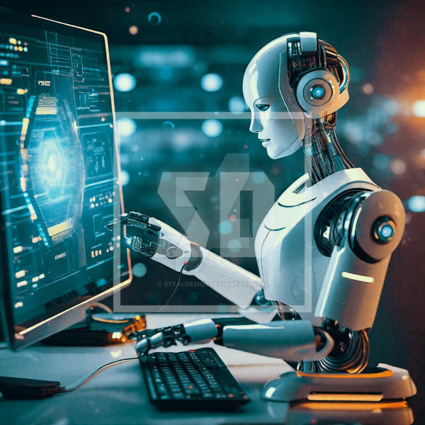Android Computer Robots Intelligence Android Computer Laptop Office Robot by sytacdesign on ...