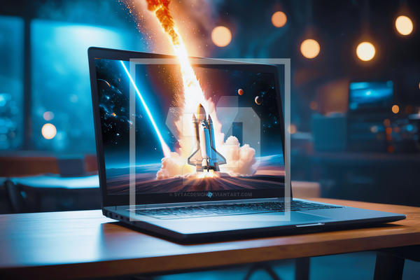 Computer Notebook Rocket Laptop Network Technology by sytacdesign on ...