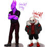 Underfell Grillby and Sans