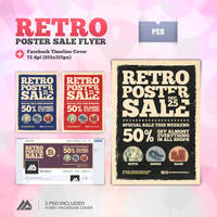 Retro Poster Sale Flyer PSD
