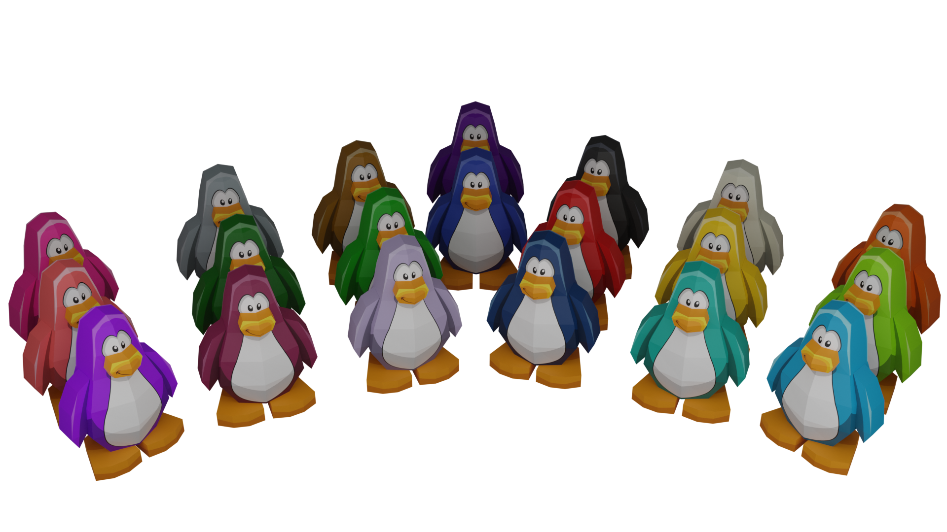 Club Penguin Papercraft Color Pack by Mega8960 on DeviantArt