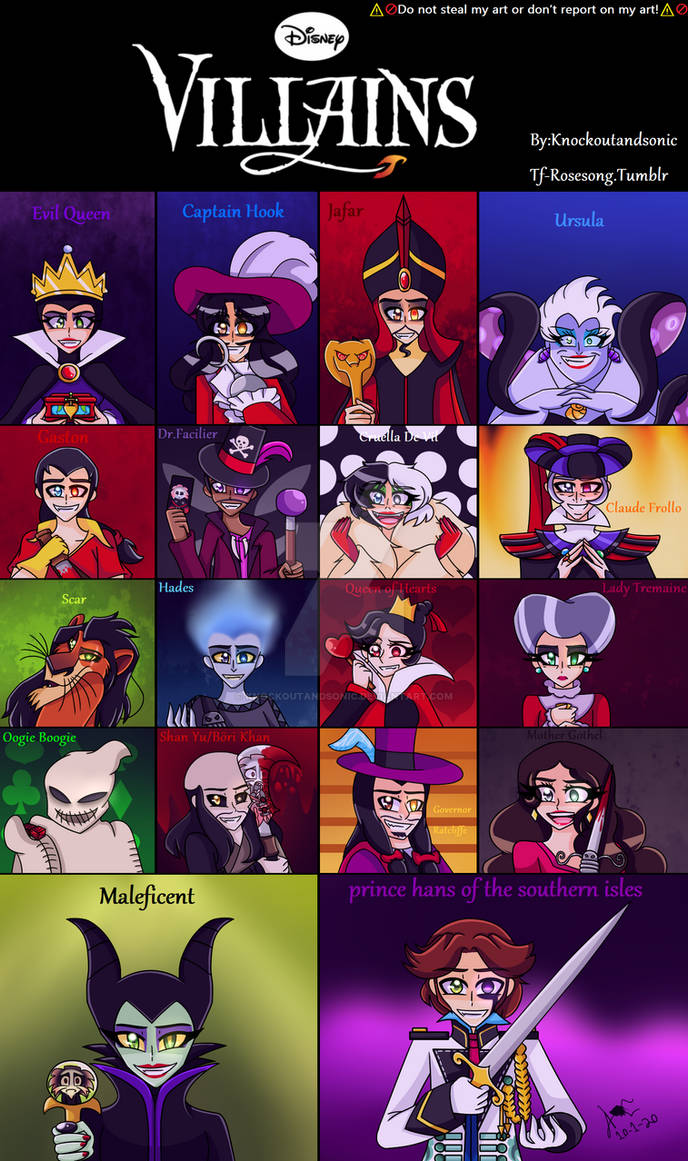 Disney Villains by knockoutandsonic on DeviantArt