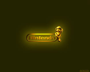 Golden Nintendo and Mario by AleNintendo