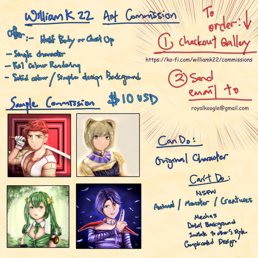 Agent Commission Deviantart Commission Sheet by williamk22 on DeviantArt