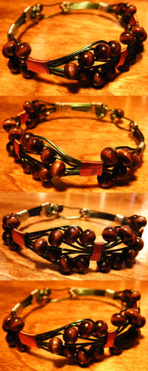 Green and Wood Bracelet