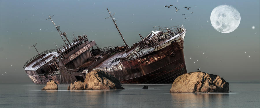 Shipwreck.. by AledJonesDigitalArt Shipwreck.. by AledJonesDigitalArt