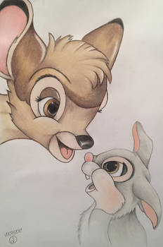 Bambi and thumper drawing 