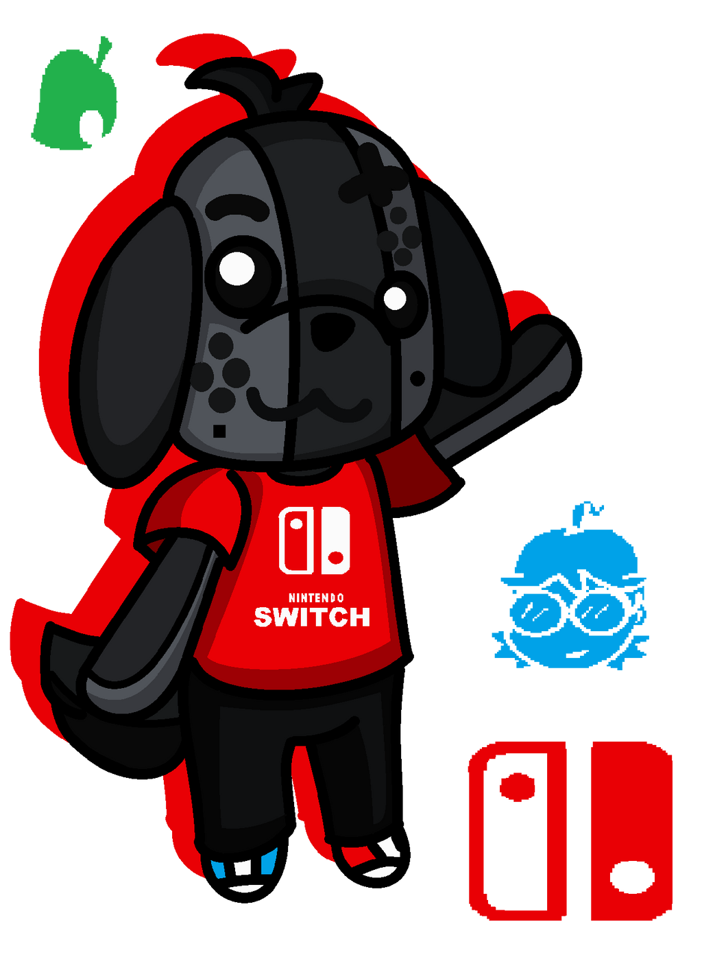 Nintendo Switch Dog - Animal Crossing Style by ThecLEMontCreator on