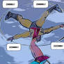 Acrobacias con los pies de Supergirl....