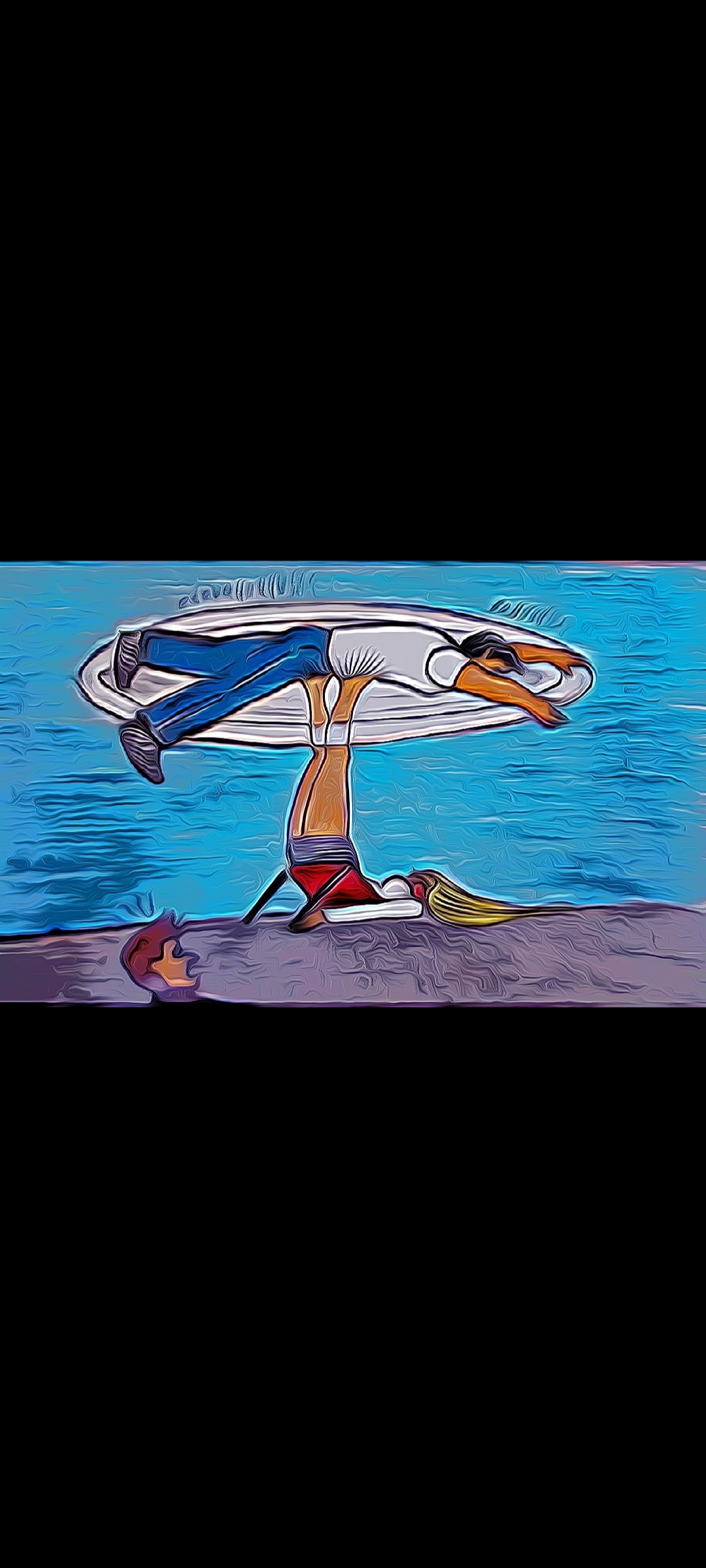 Azafata rubia y sus acrobacias con los pies..