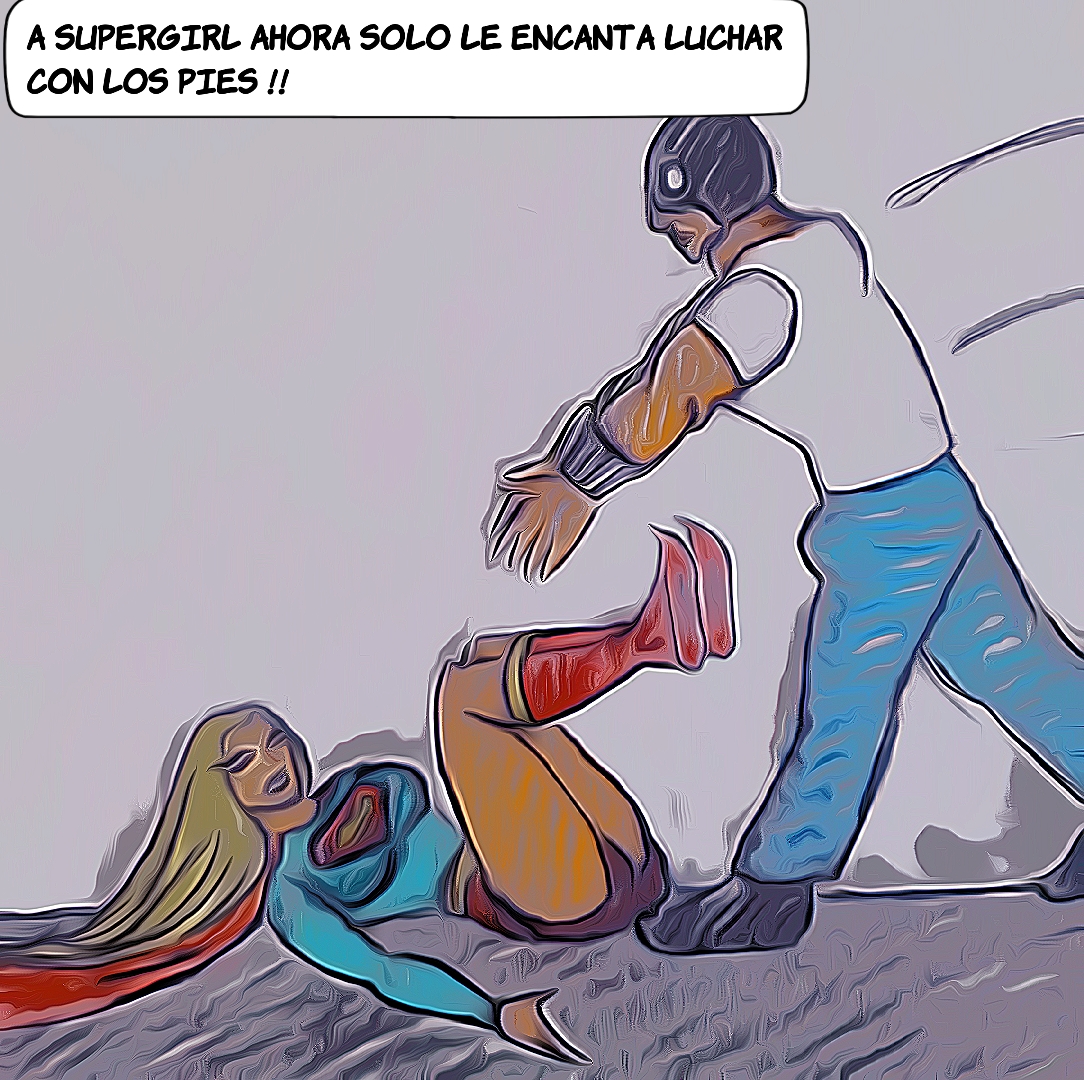 Supergirl lucha con los pies!!