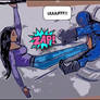 Chicas antipodistas luchan con los pies...