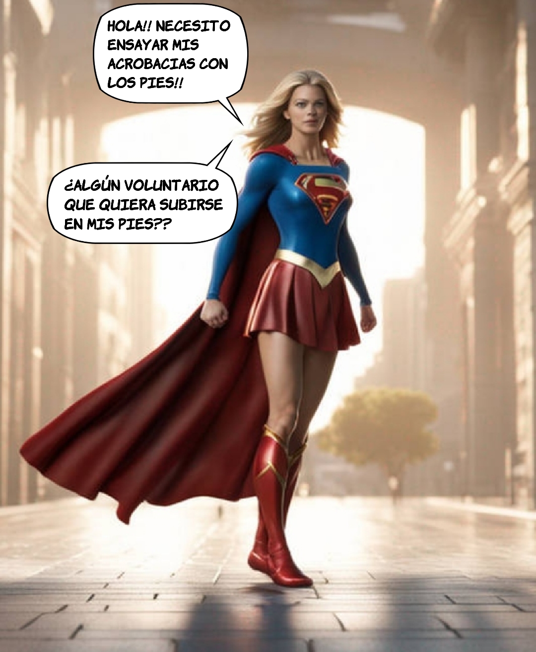 Supergirl busca voluntarios para su antipodismo..