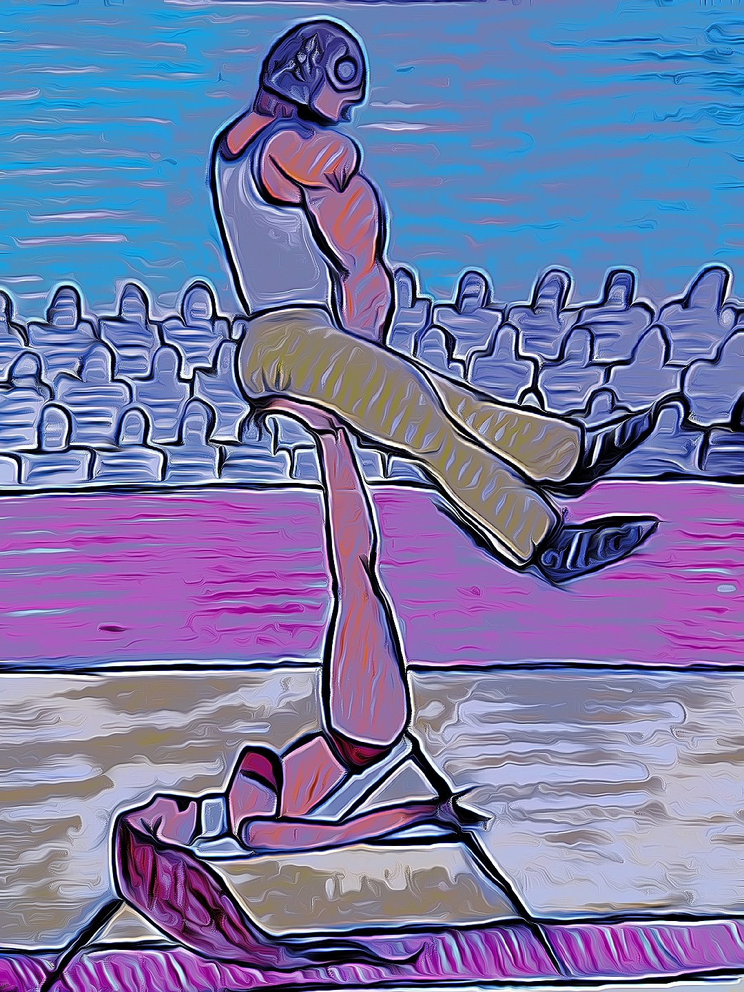 Chica acrobata con los pies en el circo del placer
