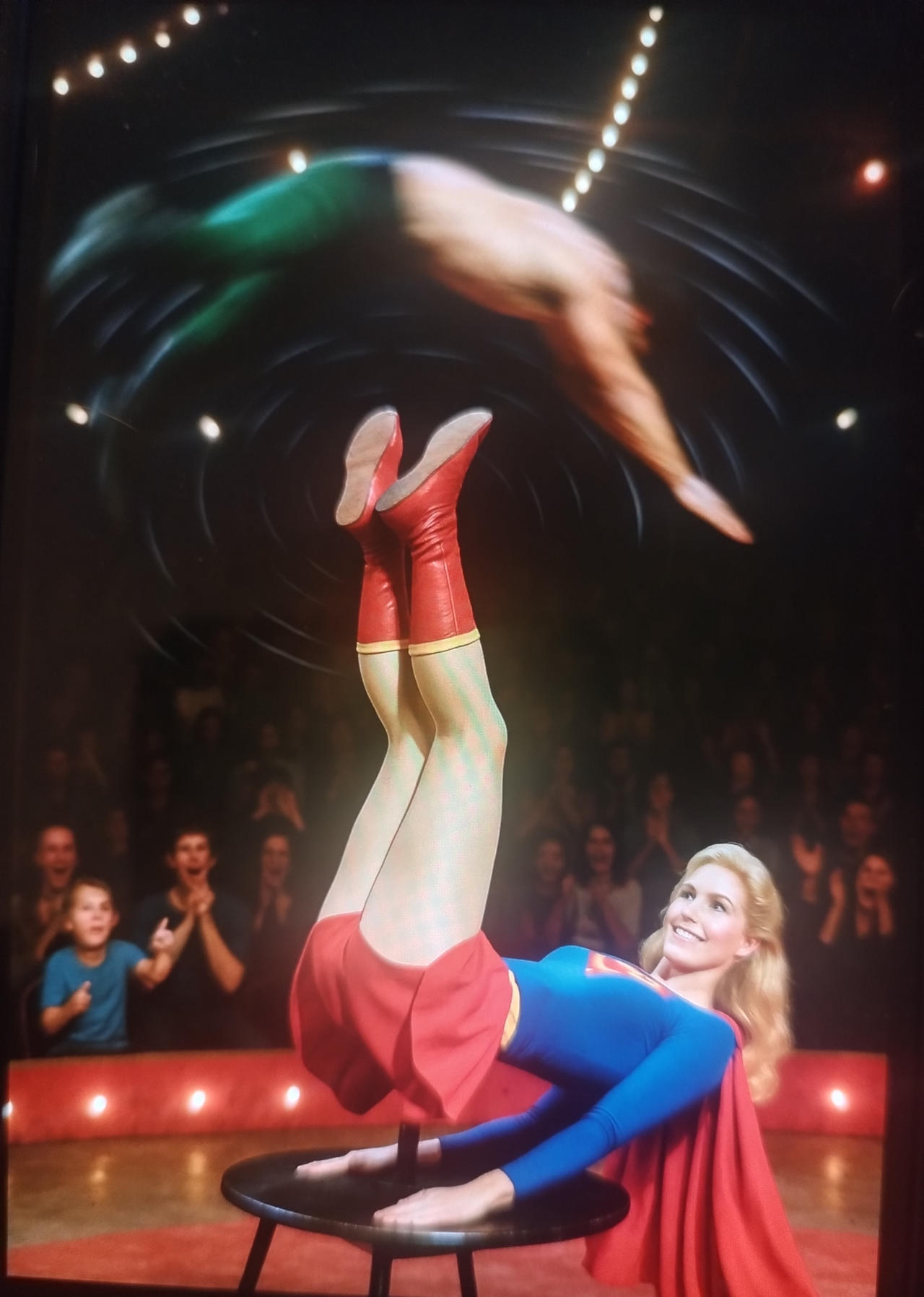 Increibles acrobacias con los pies de Supergirl!!