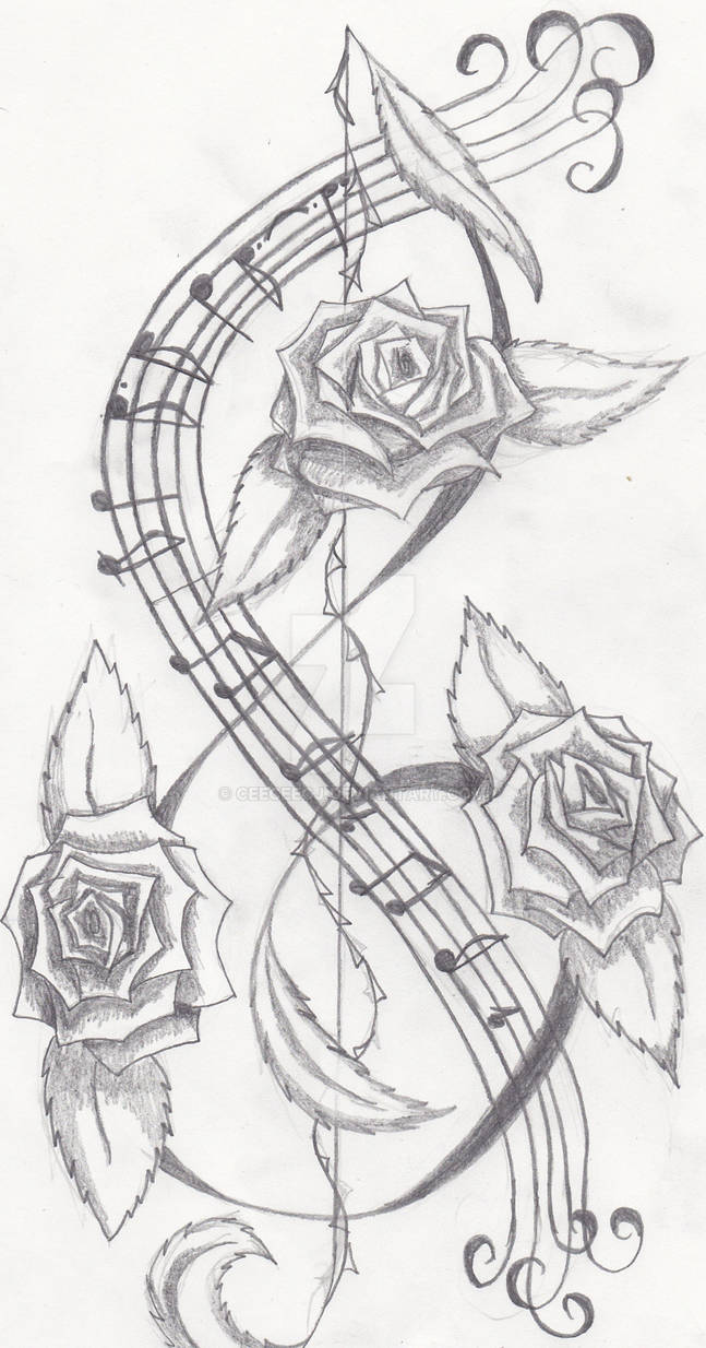 Rose and music notes by Ceeceecj on DeviantArt