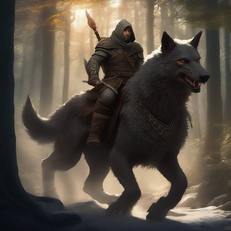 Adventurer Hero Riding A Wolf (4) by RizoDeOro on DeviantArt