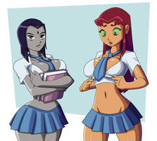 Starfire and Raven boobs 1