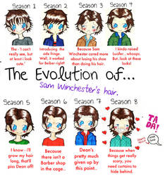 The Evolution of Sam Winchester's hair.