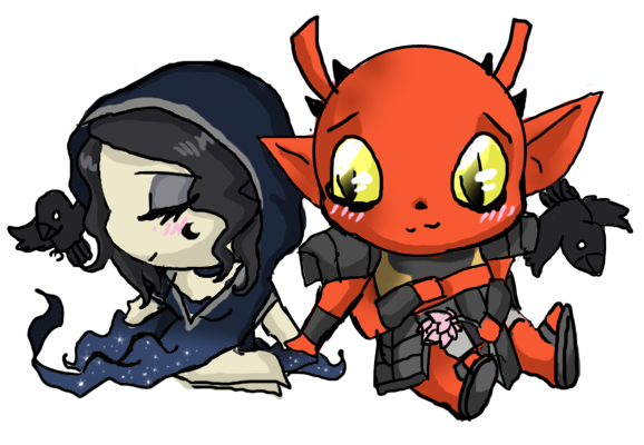 Nocturnal and mehrunes dagon chibi