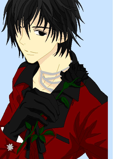 Anime Guy with Black Rose by What-is-left on DeviantArt