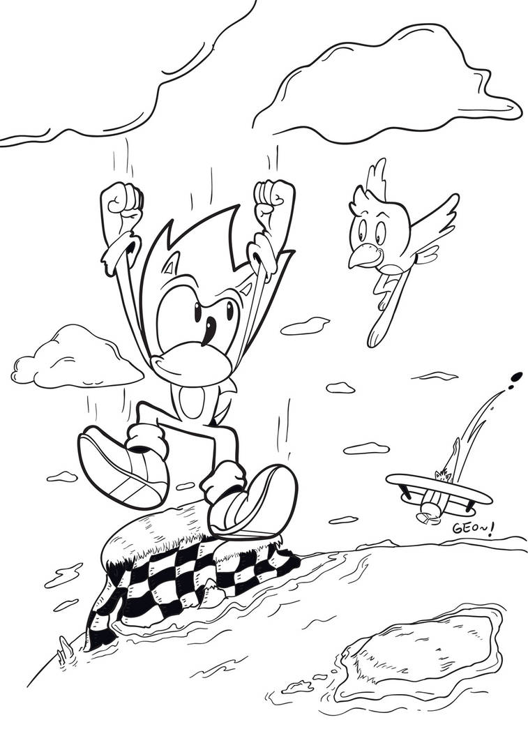 Sonic free falling inks by GeorgeRottkamp