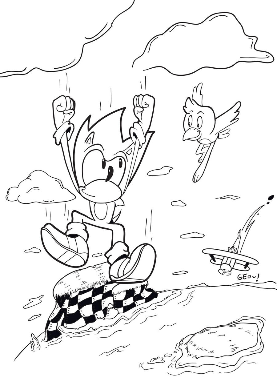Sonic free falling inks by GeorgeRottkamp